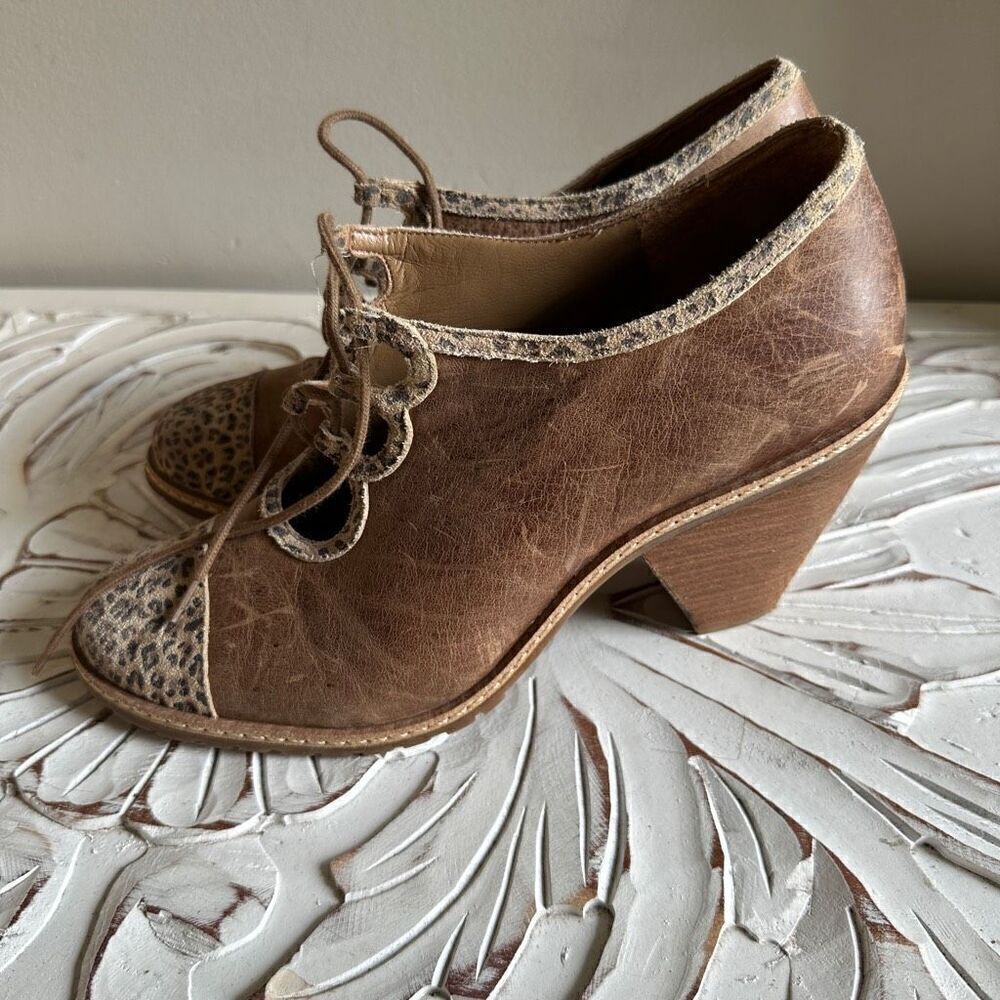 Schuler & Sons Leopard Print Ankle Anthropologie Artisan size 10.5 - Picture 2 of 10